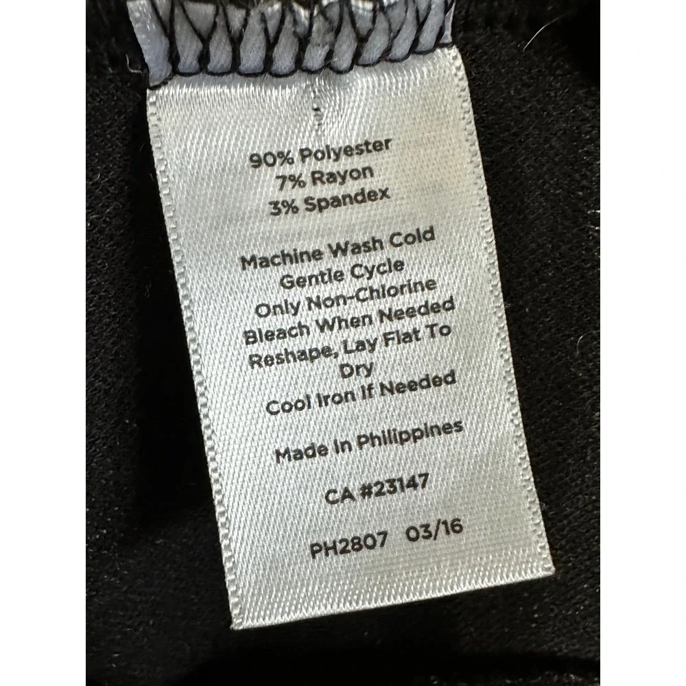 Talbots Black Gray Floral Print Boat Neck Button Back Knit Top Size M Corpcore - Picture 6 of 6